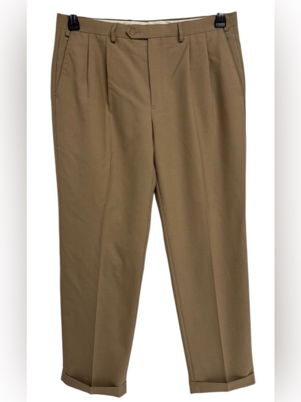 NWOT Ralph Lauren Men's Wool Pleated Chinos in Khaki Brown